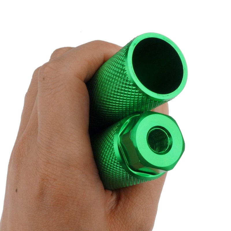 Zelerdo 2 Pairs Aluminum Alloy Bike Pegs for Mountain Bike Cycling Rear Stunt Pegs Fit 3/8 inch Axles (Pure Green, 100x28 mm) - Image 4